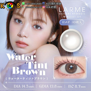 LARME Silicone Hydrogel 1 Day W MOIST Water Tint Brown ラルムシリコンハイドロゲルダブルモイストUV ウォーターティントブラウン